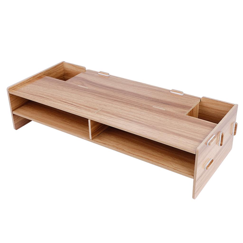 Heighten Shelf Rack Shelf Stand Holder for Display Screen Keyboard Base Bracket Cherry Wood