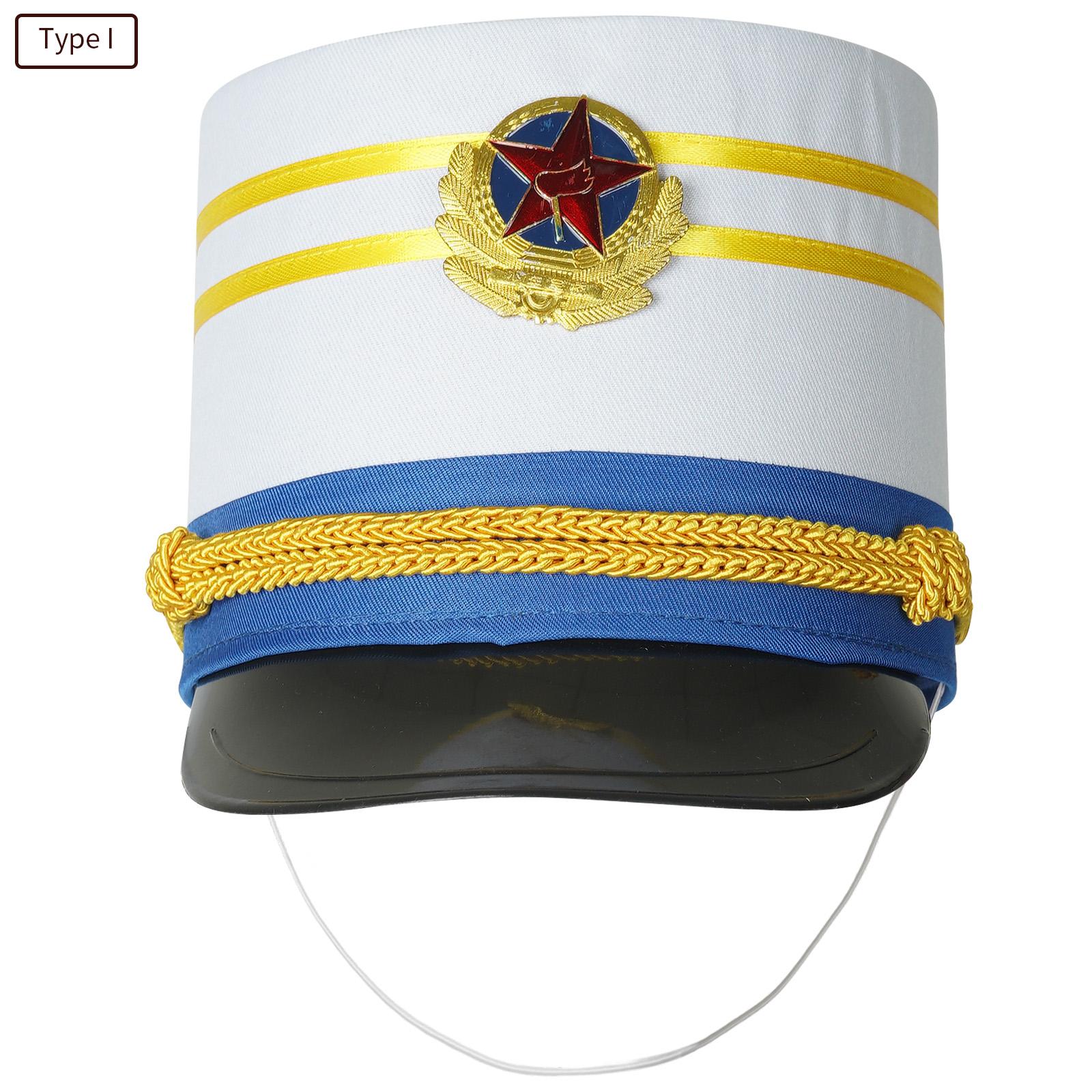 Kids Drummer Marching Band Honor Guard Parade Cap Nutcrackers-hat Halloween Theme Party Carnival Cosplay Performance Costume One Size