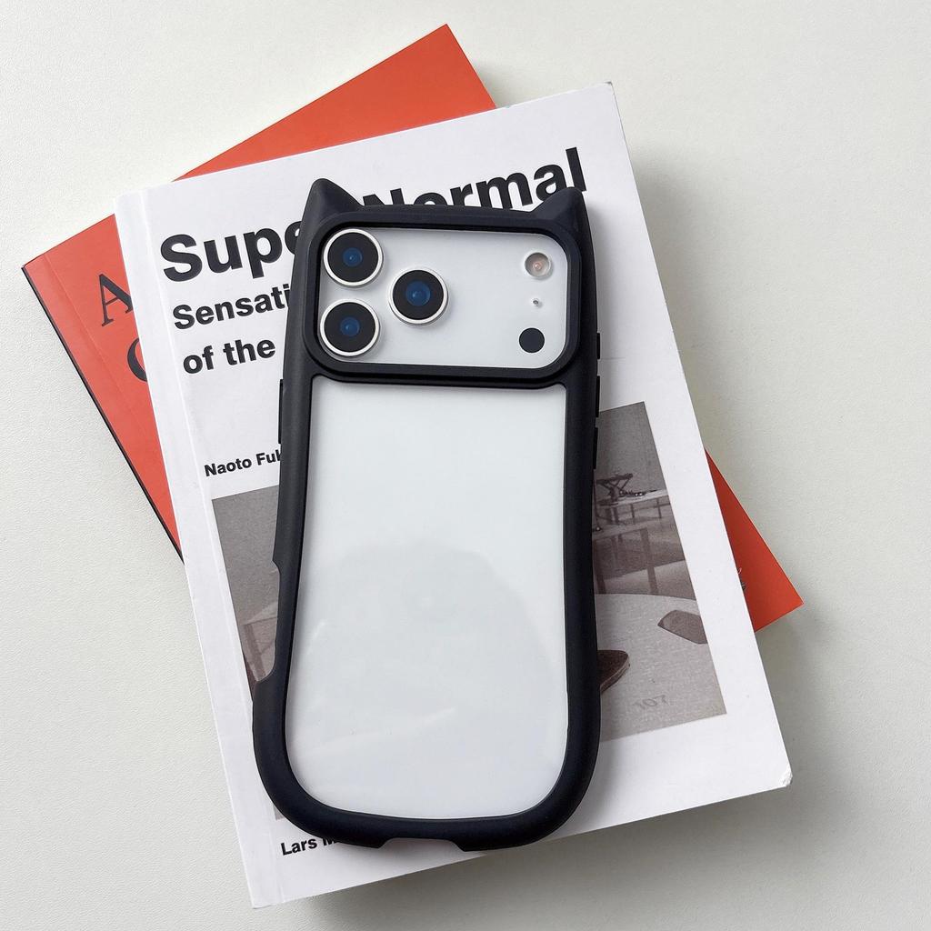 Cat Ears Epoxy Phone Case for Apple 17 Pro Max - High-End, Drop-Proof, Trendy Design for Women