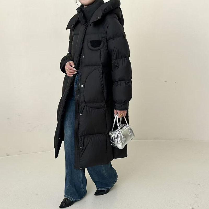 Premium Long Down Jacket Women's 2025 Winter Thickened Hooded Puff Knee White Duck Down Big Quilt Jacket