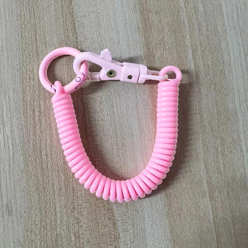 Dehnbarer Spiral-Schlüsselanhänger, Einziehbarer Schlüsselanhänger mit Spiralfeder Zinklegierung Schlüsselhalter Farben Schlüsselanhänger für Rucksack