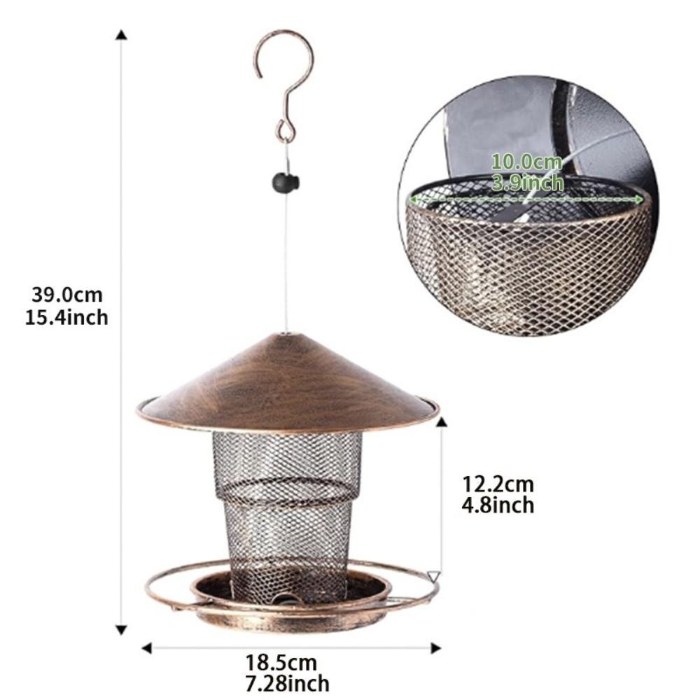 Hanging Automatic Bird Feeder Iron Hummingbird Feeder Durable Wild Bird Feeding Station  Porch