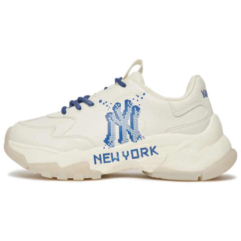 

MLB Big Ball Chunky Pixel Ny Cushioning Anti-Slip And Wear-Resistant Low-Top Chunky Sneakers Unisex White Blue Sneakers 3ASHCD22N-50BLD 45