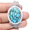Necklace Blue Copper Turquoise Gemstone Handmade Antique Jewelry2.25"