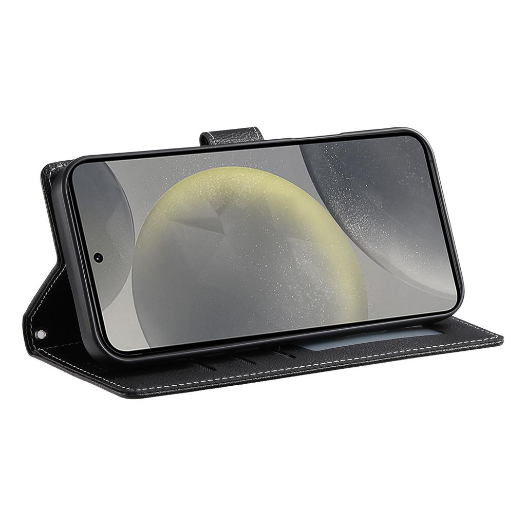 DF-012 For Samsung Galaxy S24 Case Litchi Texture Leather Wallet Stand Phone Cover