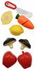 Set For Children Vegetables And Fruits For Cutting On Velcro Toy Tray Knife