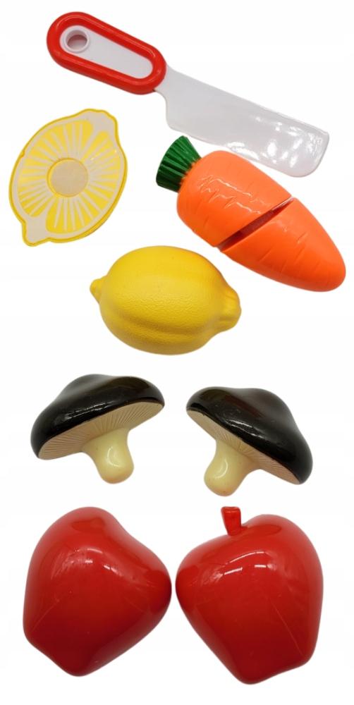 Set For Children Vegetables And Fruits For Cutting On Velcro Toy Tray Knife