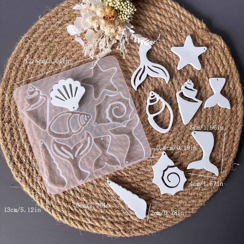 Conch Shell Dolphin Anchor Pendant Decoration Epoxy Resin Mold Marine Animal Dolphin Silicone Mold Earrings Plaster Molds