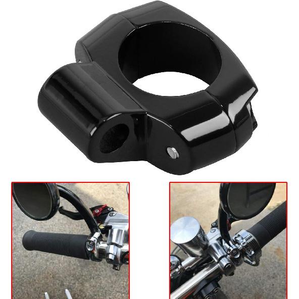 Motorcycle 1" Black Handlebar Universal Mirror Mount Holder Clamp Adaptor for Harley Touring Electra Road Street Glide Dyna