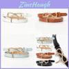 Fashion Skinny Leather Belt With Alloy Buckle For Girls And Women