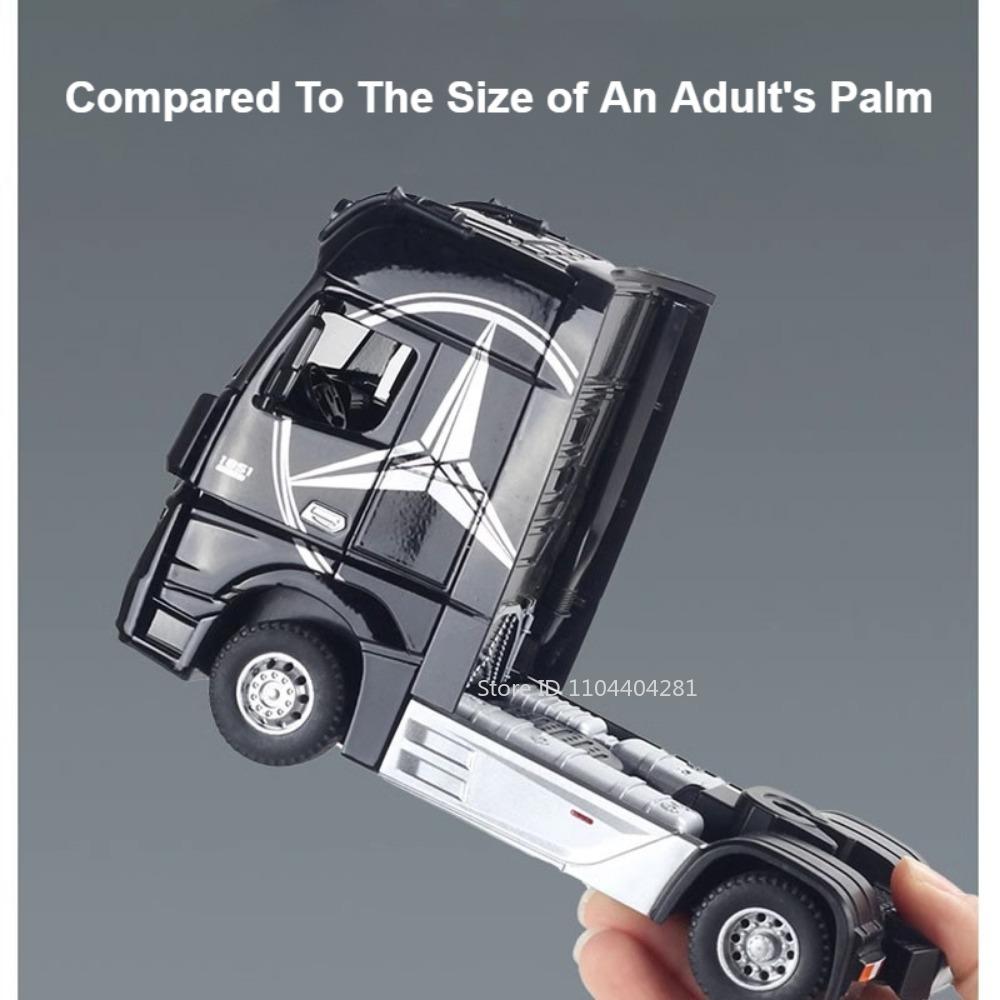 1:36 Actros Alloy Trailer Truck Models Toys Diecast Car Doors Openes Sound Light Rubber Tires Miniature Vehices Children's Gifts