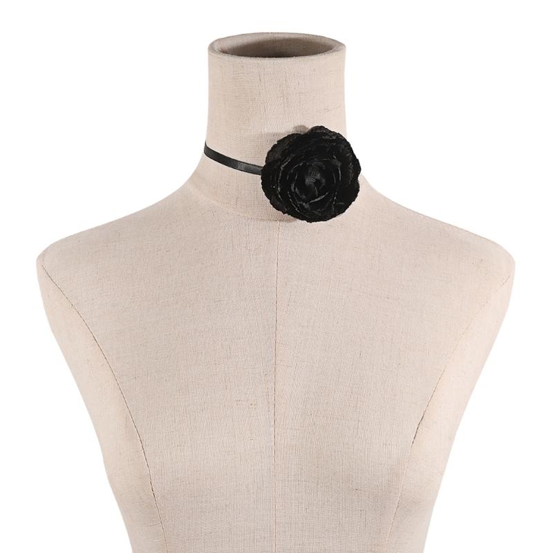 

Dainty Floral Collar Necklace Jewelry Unique and Stylish Choker Chain Fashionable Fabric Collar for Parties Gatherings 1 чёрный