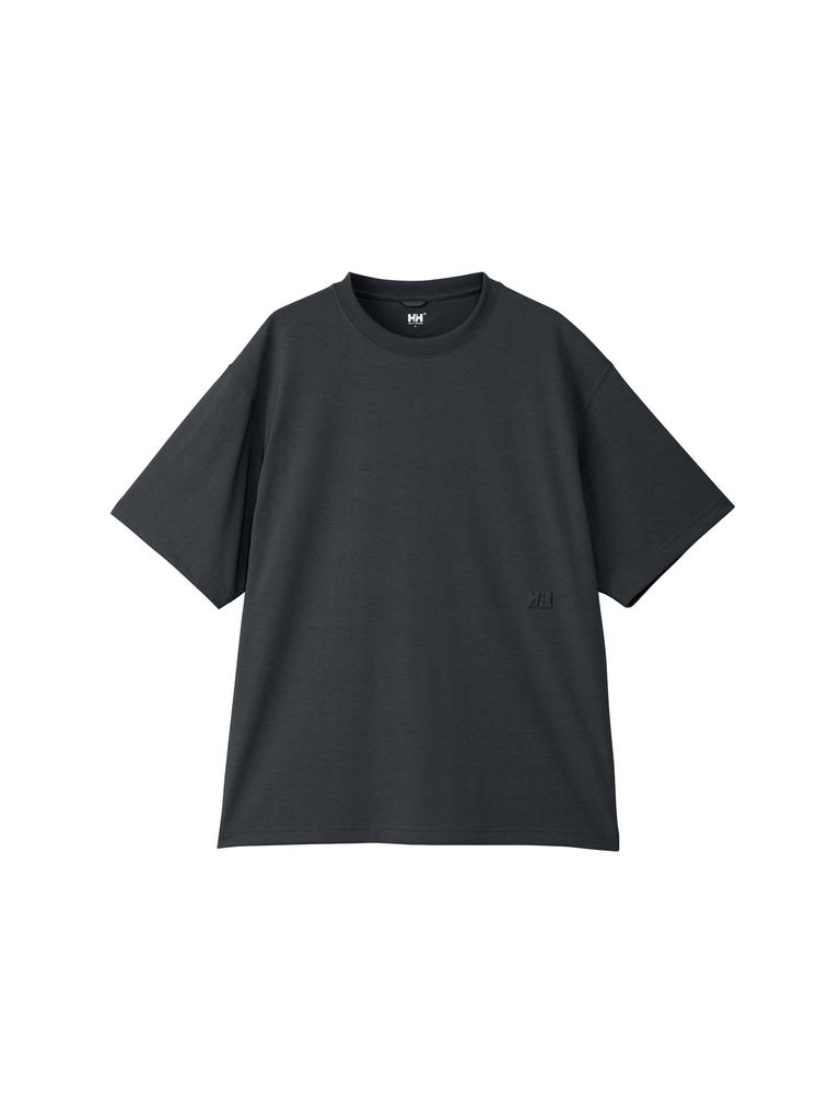 Helly Hansen HOE62320 Short Sleeve with UV Size M T-Shirt One-Point Design, Moisture-Wicking, Quick-Drying, Protection, Unisex, Black,