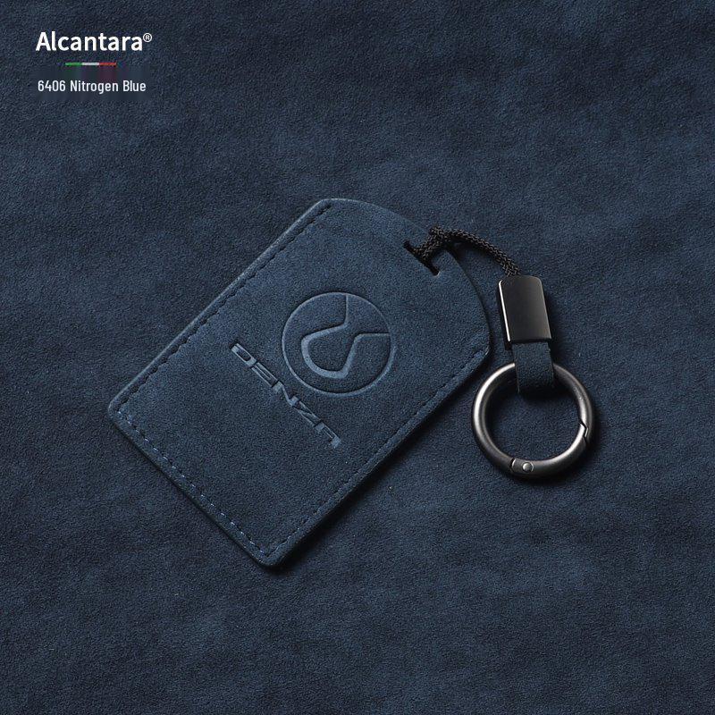 Full-Coverage Suede Key Case for BYD D9, N7, N8, and X with Side Snap Button