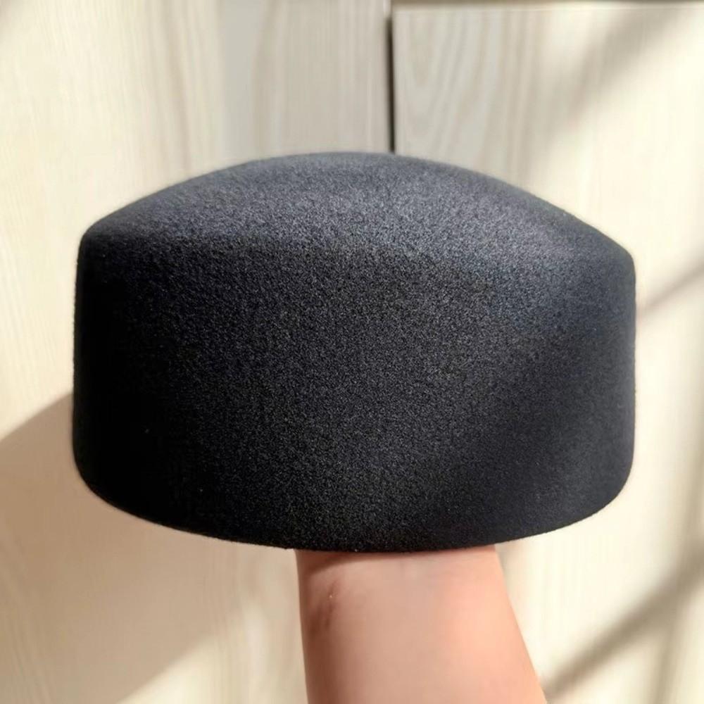 Elegant Fedoras Hats Hard Top Flat Millinery Berets Fashion Pillbox Hat  for Party