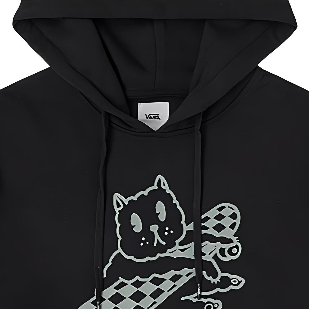 Vans Kitty Gfx Cartoon Letter Hoodie Women hoodies Black VN000GNNBLK
