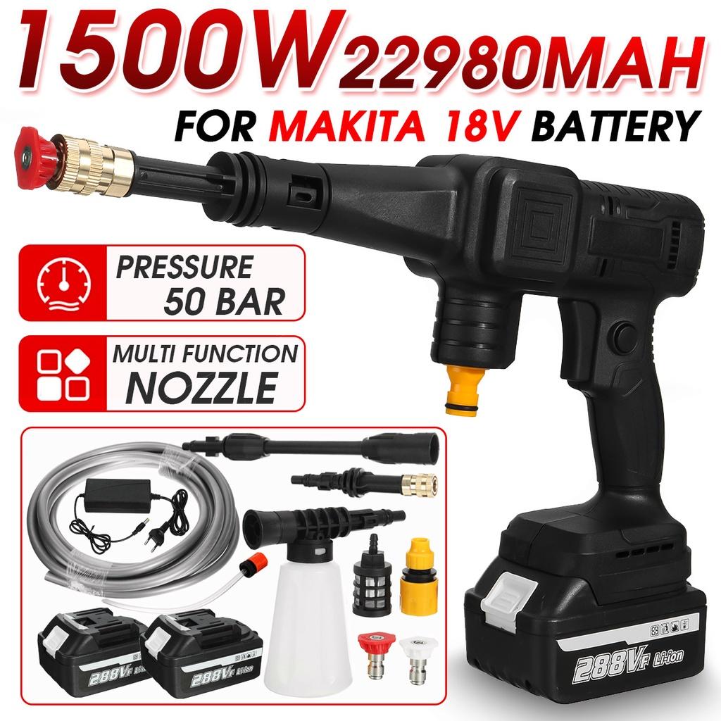 50 Bar 1500W 288VF Electric Gun Washer Foam Gun for 18V Battery Cordless High Pressure Washing Machine Car Charger