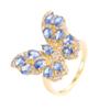 Exquisite Butterfly Zirconia Women's Ring in Pure Copper