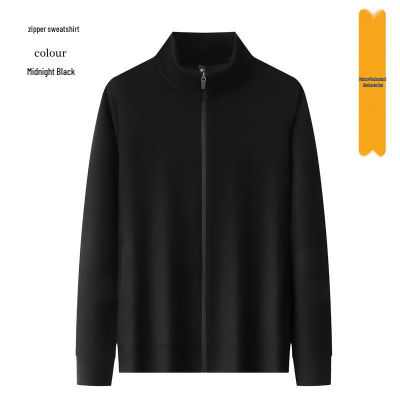 Unisex Comfortable Solid Color Zipper Hoodie with Stand-up Collar - Autumn/Winter Edition