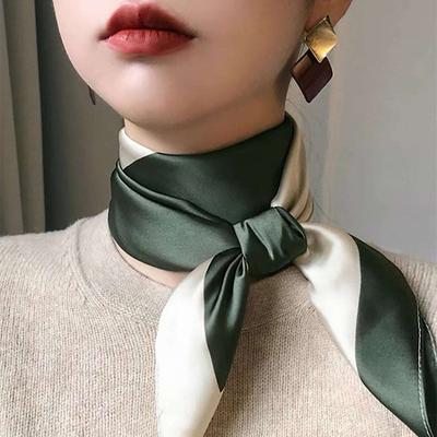 Mote Print Silke Hårbånd Skjerf Dame Vår Elegant Blomstret Bandana Halsduk Hodebånd Foulard Dame Skjerf