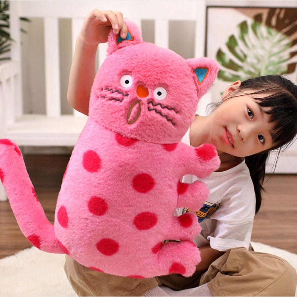 

Soft Funny Polka Dot Cat Plush Doll Wave Point Cat Dot Cat Stuffed Toys Birthday Gift L рожевий