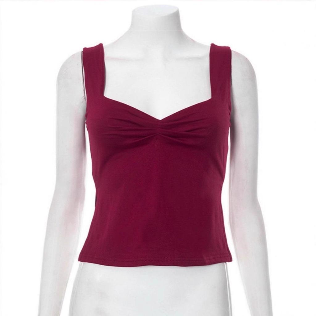 Ziyuan Y2K Spicy Girl Square Neck Backless Camisole - Slim Fit Solid Color Tank Top