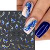 Nails Stickers Purple Blue Brown Ink Design Decals Gold Decorations Art Self-Adhesive Holographic Gel Slider Manicure Supplies