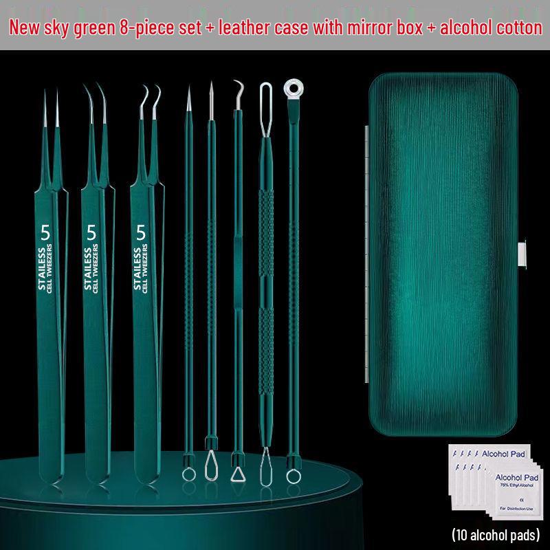 

Набор пинцетов для макияжа класса люкс из 8 предметов - Включает пинцеты для удаления акне и черных точек для салонов красоты