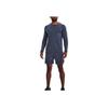 Under Armour Logo Print Crew Neck Long Sleeve T-Shirt Men Tops Gray Blue 1376787-044