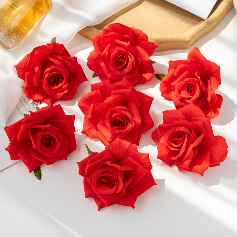 

Artificial flower Silk Rose Wedding Wreath Arch Festival Home Room Outdoor Decor Wreath diy gift candy box Scrapbook Onaments 40 pcs красный
