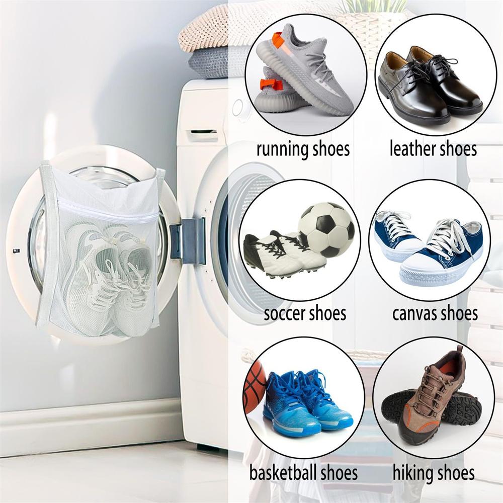 1 Pack Sneaker Dryer Bag, Dryer Door Shoe Net with Elastic Straps, Sneaker Laundry Bag for Shoes, White, 15.5 Inch x 15.5 Inch