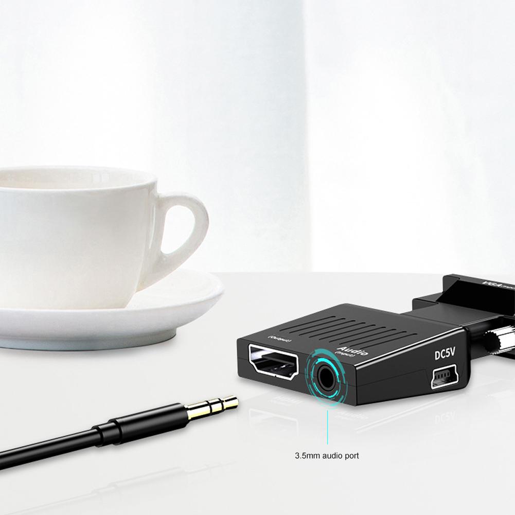 VGA zu High Definition Multimedia Interface Konverter Audio-Adapter mit Audiokabel für PC Laptop