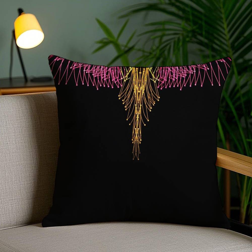 M-MarceloS B-Burlon Pillow Case Sofa Short Plush Double-sided HD Printing Room Home Office Gift Cushion Cover