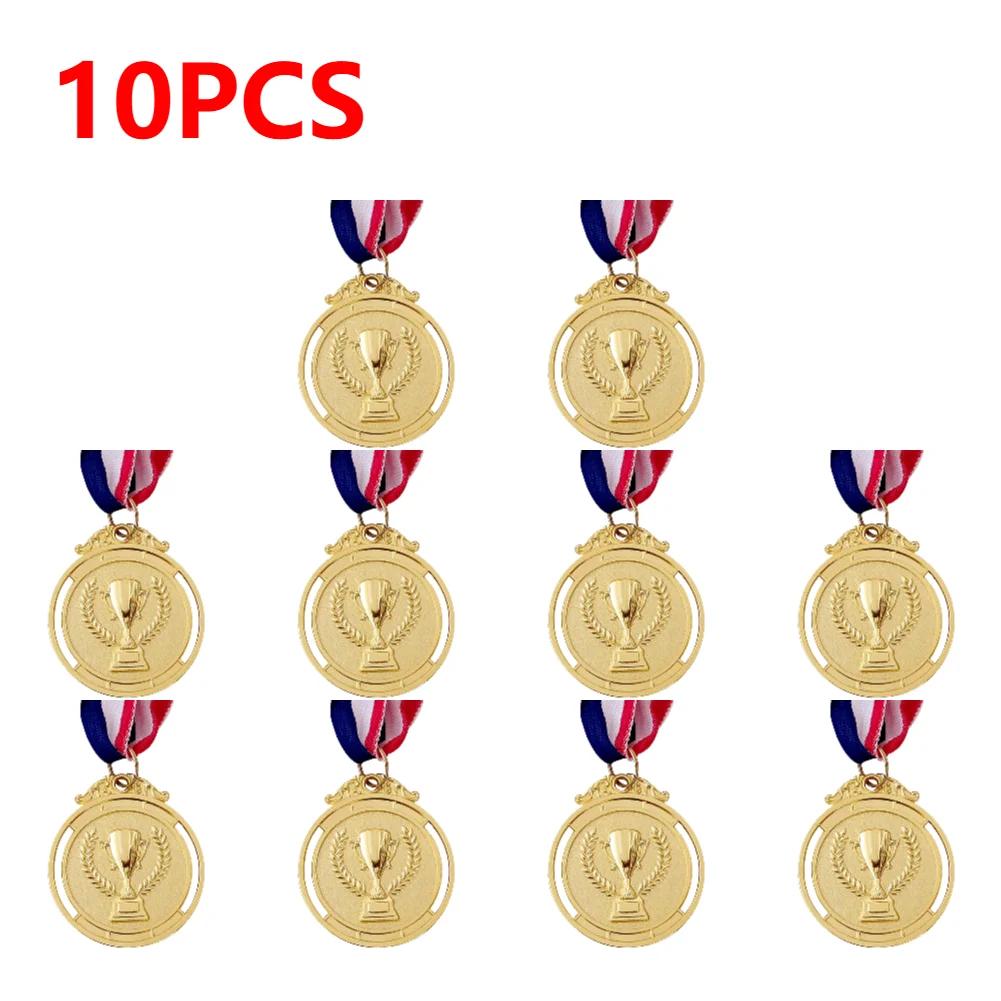 50PCS Médailles d'Award Or Argent Bronze Rondes avec Ruban pour le Cou 2 Pouces Médailles Récompense Vainqueur Compétition de Football Prix
