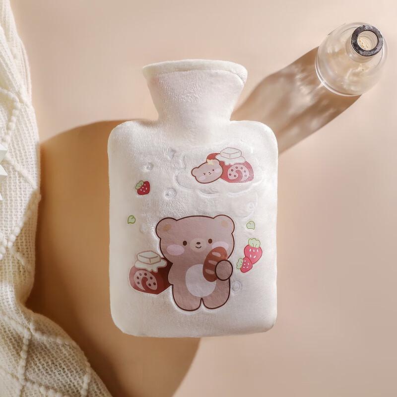 Fumede White Bear Plush Hot Water Bottle Hand Warmer - 2 Pack