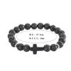 Natural Tiger Eye Quartz Turquoise Volcanic Stone Elastic Beaded Bracelets for Men Women Personality Cross Bracelet Jewelry Gift