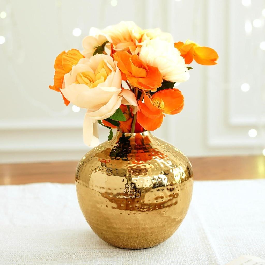 Metal Flower Vase For Home Decor | Table Decorative Item For Bedroom Living Room Office | Best Gift