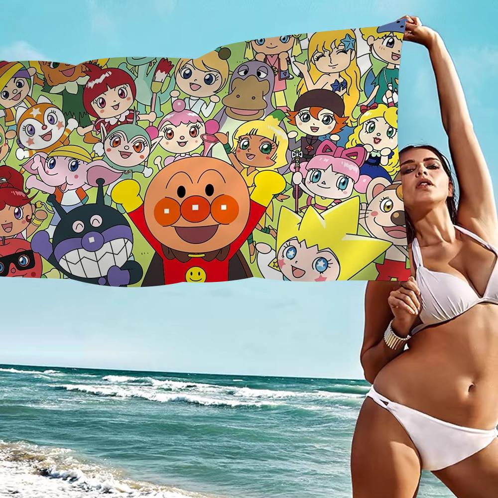 C-Children A-Anpanman Cartoon Beach Towel Cute Kawaii Room Decor Bath Girls Children Hand Towels For Bathroom Shower