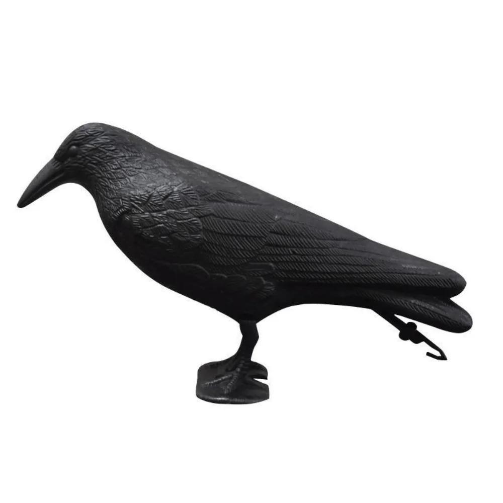 Simulation Black Crow Garden Decoration Suitable Halloween Bird Statue Ornament Outdoor Jardin Terror Black Crow Decorative