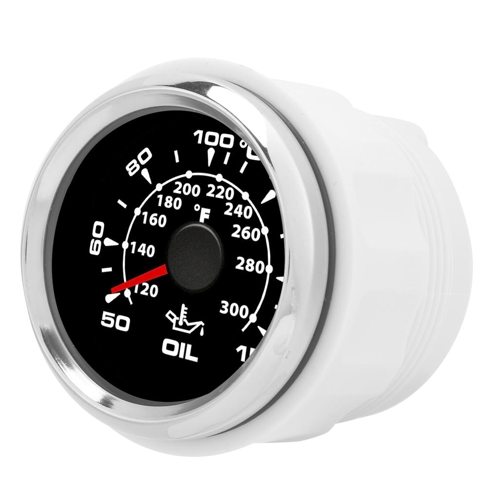 2in Digital Oil Temperature Gauge 361‑19Ohm 50‑150 Celsius  Display 8 Colors Backlight Black Dial Silver Bezel