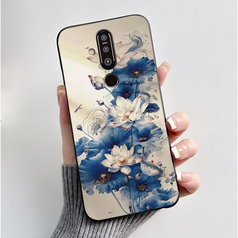 Casing For Nokia 8.1 Plus/Nokia X71 Aesthetic Luxury Cute Cool Boys Girls Soft silicone Phone Case Back Cover Black Matte Shell