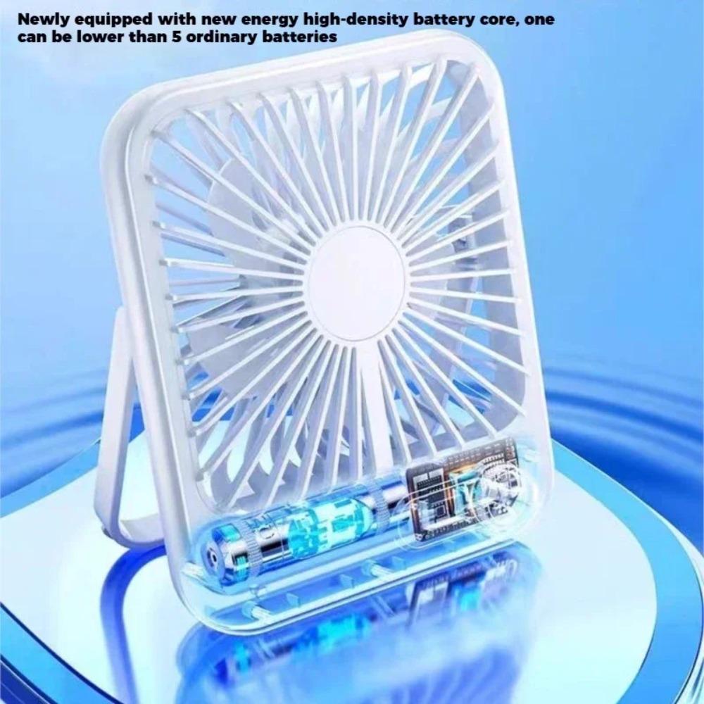 2026 New small fan handy charging long life ultra-thin desktop fan Large wind super quiet folding handheld table fan