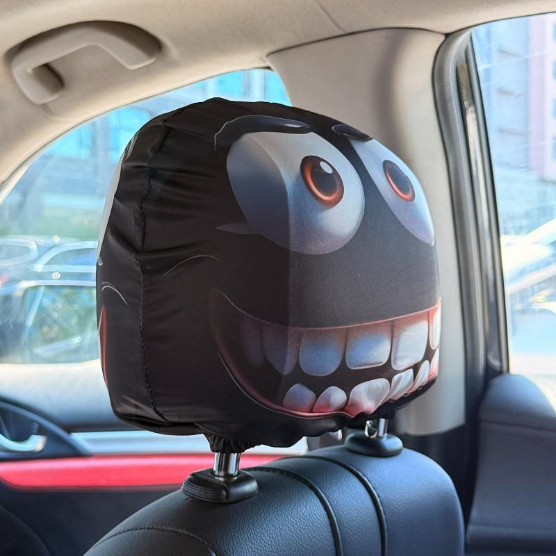 Car Headrest Covers Stretchy Funny Print Universal Elastic Seat Decor Novelty Gift for Car Interior Accessories Universal Covers