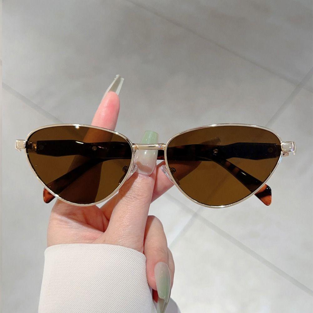 New Cat Eye Sunglasses Zinc Zinc Alloy Spicy Girls Shades Glasses Designer Triangle Sun Glasses  Outdoor
