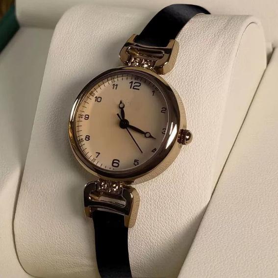 Light Luxury Belt Women S Quartz Watch Retro Digital Watch Women S Simple Temperament Fashionable