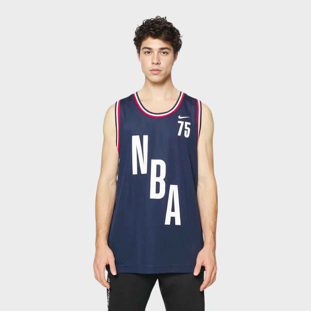 Nike NBA 75th Anniversary Basketball Training Tank Top Men Tops Blue DB8412-419