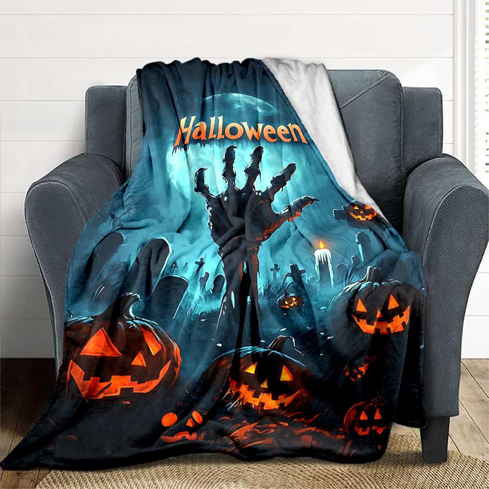

1pc Halloween Decorations Blanket Lightweight Blanket Throw Blanket For Sofa, Bed, Travel, Camping, Livingroom, Office yy251010041 75x90cm