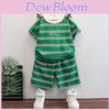 Stylish Boys Summer Two Piece Set Comfortable Short Sleeve Striped Outfit For Kids