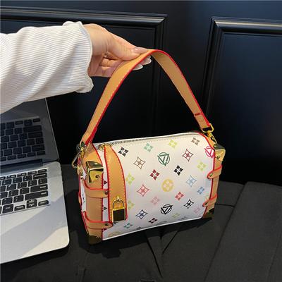 Nytt mode kontrastfärg kuddväska bärbar axel crossbody trendig damväska