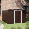 Metal Tool Shed 257x298x178 Cm Brown